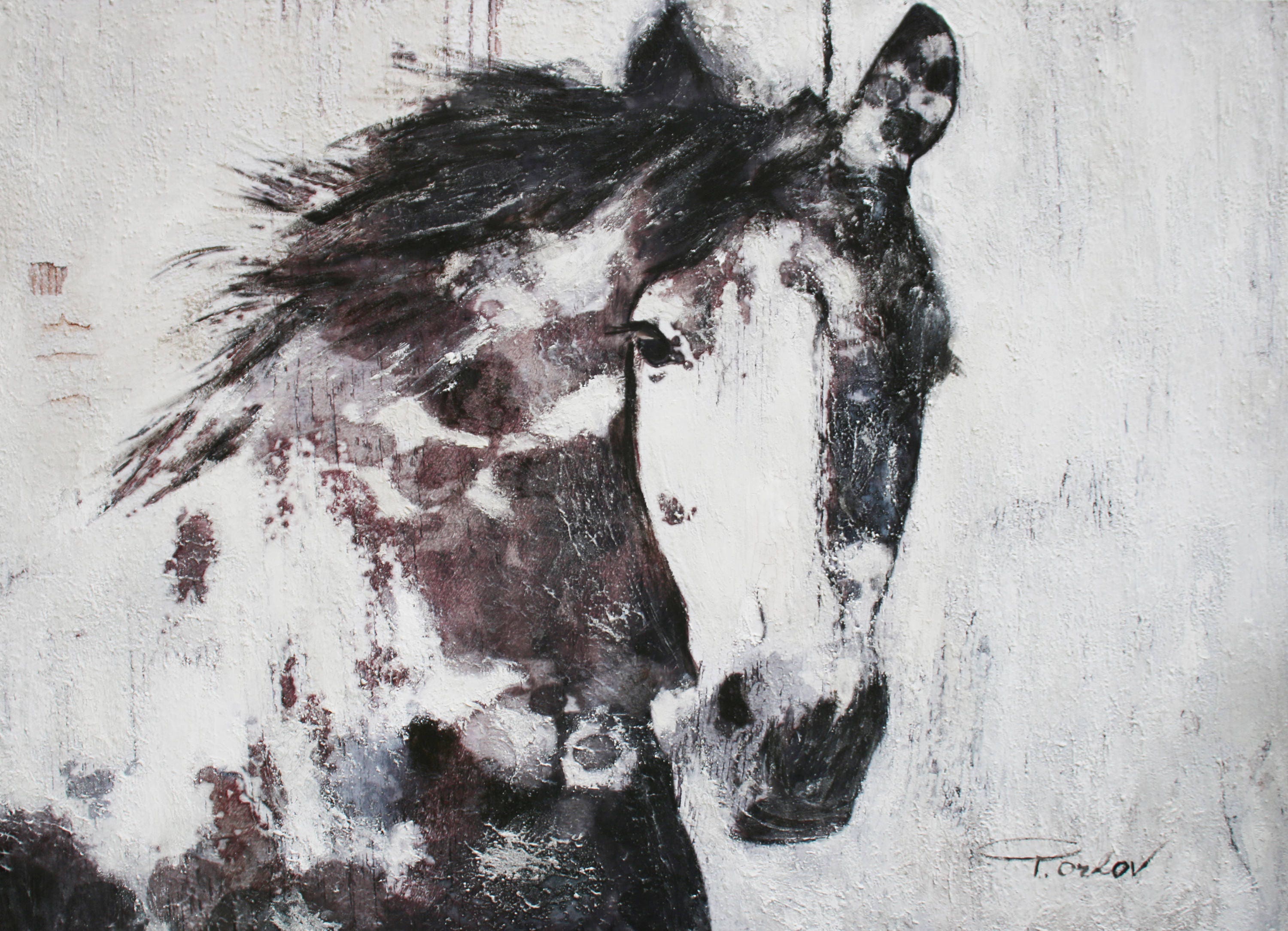 Horse. Heavy Textured Extra Large Horse Art Horse Etsy
