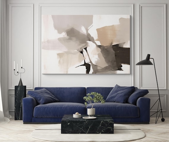Soothing Abstractions-15, Brown Abstract Painting Print on Canvas, Abstract Art, Contemporary Living Room Decor, Office Wall Art