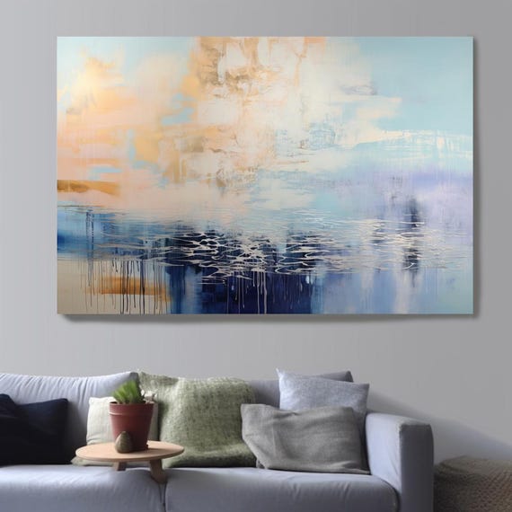 Fluid Elegance-3 – Coastal Abstract Canvas Print, Contemporary Ocean-Inspired Wall Art, Modern Beach House Decor