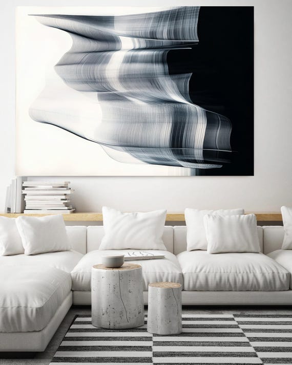 Fragmented Echoes-2- Black Contemporary New Media Abstract Canvas Print for Modern Decor, Living Room Art, Office Wall Art, IrenaOrlov
