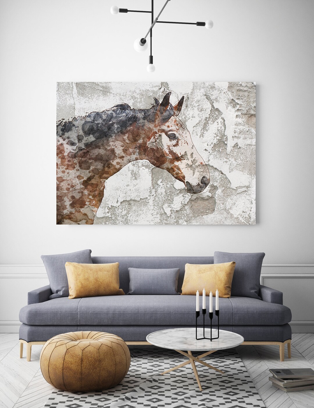 Rustic Horse Design Rustic Brown Horse, Rustic Horse Decor, Horse Painting, Horse Canvas ...