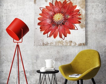Casablanca. Flowers Painting Red Abstract Painting Canvas Print Abstract Flowers Art Floral Art Flowers Wall Art Red Canvas Print