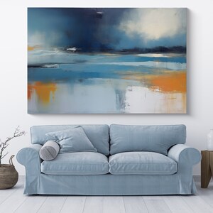 Seaside Abstraction-2/ Sea Canvas Print, Large Wall Art, Abstract Beach Canvas Print, Custom Blue Sea Wall Art Living Room Decor