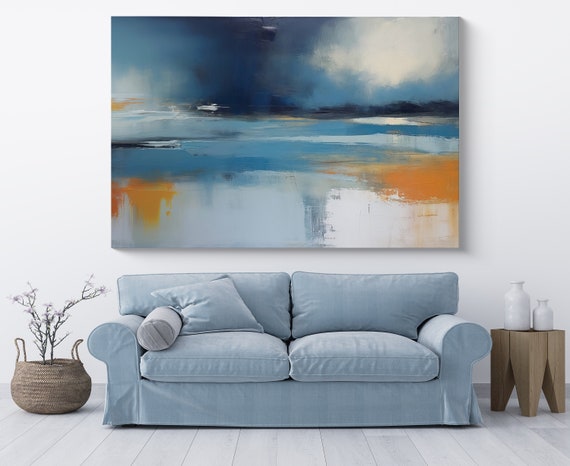 Seaside Abstraction-2/ Sea Canvas Print, Large Wall Art, Abstract Beach Canvas Print, Custom Blue Sea Wall Art Living Room Decor