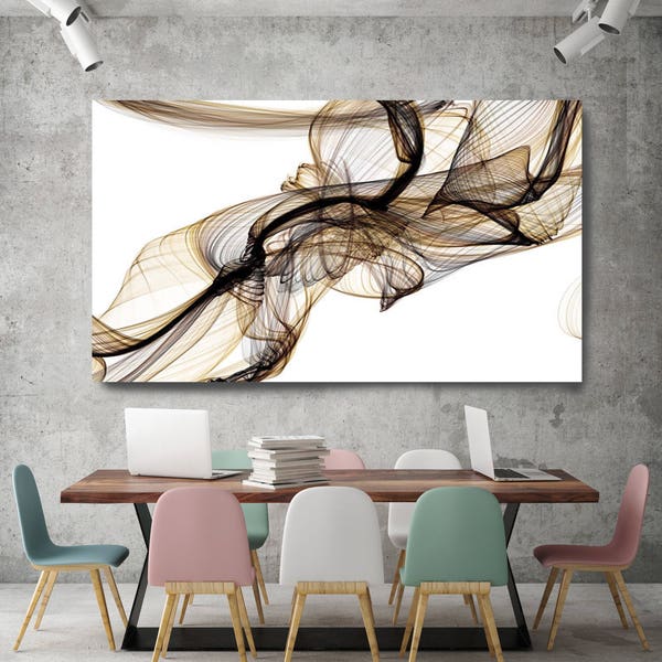 Freezing a moment 17. New Media Pale Brown Yellow Abstract Art, Extra Large Abstract Contemporary Canvas Art Print up to 72" by Irena Orlov