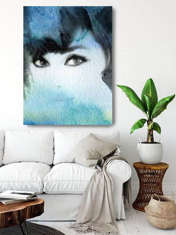 Lady In Blue Cloud, Figurative painting, Woman painting print, Sensual woman print, Modern wall art, Blue Portrait