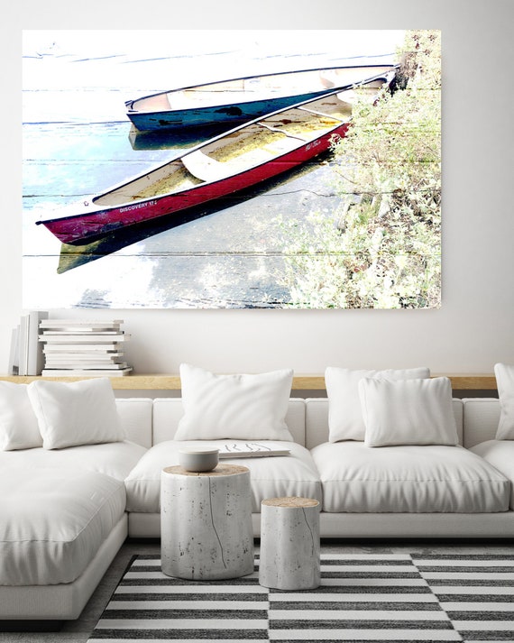 Discovery wood boat Art, Rustic Boat Art Beach Decor Coastal Wall Canvas Art Print, Fishing Boat, Seascape Art, nautical, Boat wall art