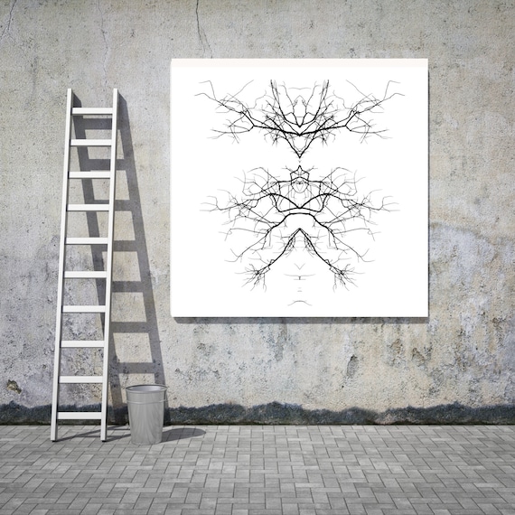 Forest Creature-5. Abstract Black and White, Unique Abstract Wall Decor, Large Contemporary Canvas Art Print up to 48" by Irena Orlov