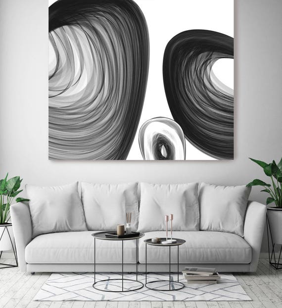 ORL-6008 Abstract Black and White 18-48-28 . New Media Abstract Black and White Canvas Art Print, Canvas Art Print up to 50" by Irena Orlov