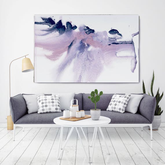 Purple Blue Dream. Contemporary Abstract Purple Blue Pink Canvas Art Print up to 72", Extra Large Abstract Canvas Art Print by Irena Orlov