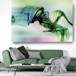 Green Pink Flow Modern Abstract Wall Art Decor, Abstract Canvas Print Modern Trendy Wall art Luxury Abstract Painting