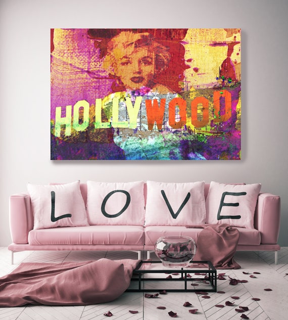 Most Beautiful Hollywood Women. Marylin Large Fine Art Canvas Print up to 72", Hollywood Legend Women Wall Art Decor by Irena Orlov