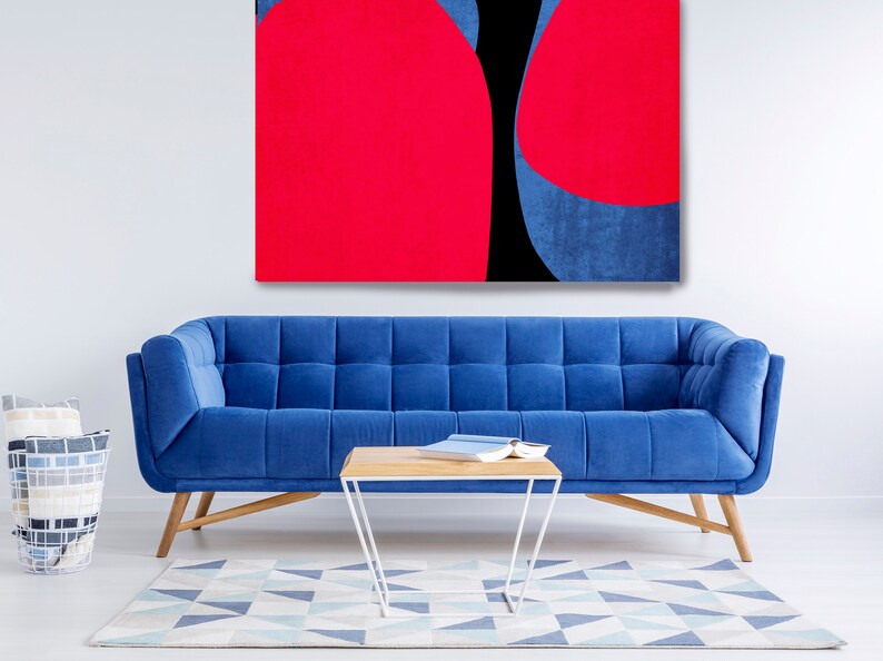 Mid Century Modern Wall Art Canvas Art Print Geometric Art Etsy