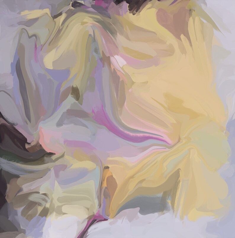 Gelb Lila Tag. Abstrakte Kunst in Gelb und Lila Leinwand | Etsy