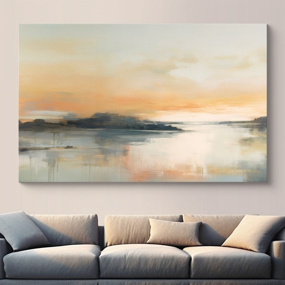Landscape painting, landscape wall art, landscape art print, rustic landscape Canvas Print, Golden Hour Gaze-29, Nature art, Scenic Art