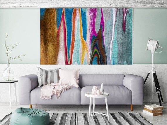 Abstract Rhythms NO 36. Abstract Paintings Art, Wall Decor, Extra Large Abstract Colorful Canvas Art Print up to 72" by Irena Orlov