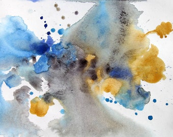 抽象水彩画 渦巻きデザイン ORL-7965 目覚め。水彩抽象画、モダンな壁装飾、最大72インチの抽象画