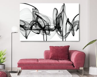 Black and White Canvas Print, Abstract Large Wall Art, Office Decor Minimalist Canvas Art, Black and White Textured Painting, The true