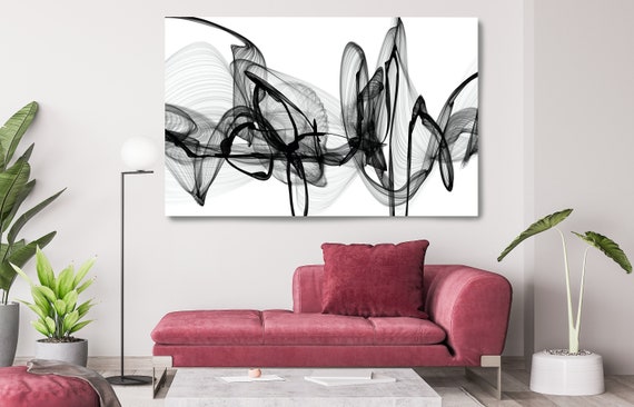 Black and White Canvas Print, Abstract Large Wall Art, Office Decor Minimalist Canvas Art, Black and White Textured Painting, The true