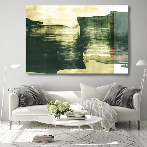 Verdant Vision-16, Green Abstract Painting Print on Canvas, Abstract Art, Contemporary Living Room Decor, Office Wall Art