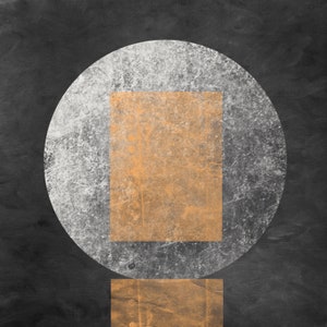 Geometry Mystery Moon 22 Print Gold Gray Black Moon Canvas Print Bedroom Wall Decor Space Art Moon Phases Art Planet Wall Art image 2