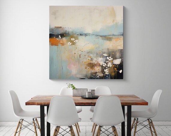 Minimalist Landscape Painting, Contemporary Landscape Art, Abstract Landscape Art Conceptual Landscape Canvas Print, Naturescape Harmony-18
