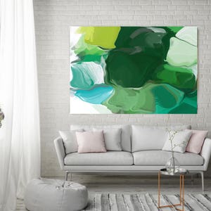 Ode To Spring. Green Abstract Paintings Art, Extra Large Abstract Colorful Contemporary Canvas Art Print up to 72 by Irena Orlov image 1