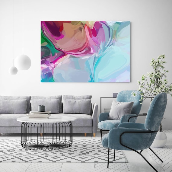 Spontaneous Adventure, Blue Large abstract painting Original abstract painting Canvas painting Canvas Print Original painting Large Wall Art