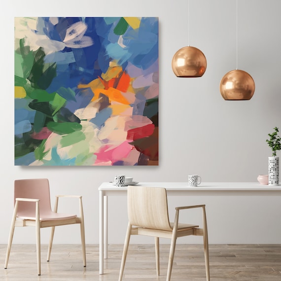 Extra Large Painting Colorful Extra Large Wall Art Colorful Chaos Abstract Extra Large Art Canvas UP TO 50" by Irena Orlov