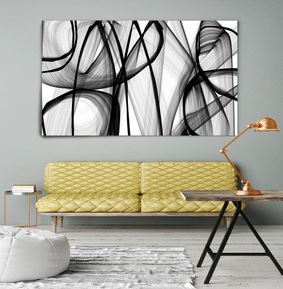 A spiritual being. Contemporary Abstract Black and White, Unique Wall Decor, Large Contemporary Canvas Art Print up to 72" by Irena Orlov