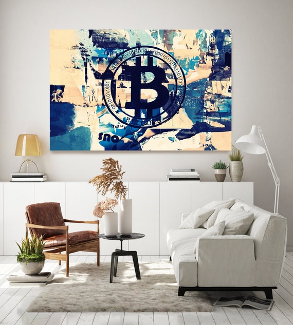 Cryptocurrency Bitcoin Graffiti Art, Cryptocurrency Bitcoin  Artwork, Motivational office art,  Bitcoin Canvas Print, Cryptocurrency Gifts