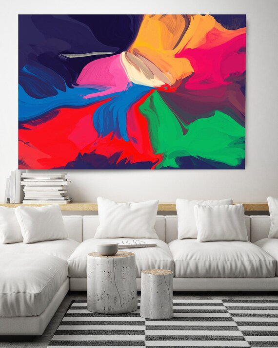 Slow Dancing, Abstract Painting, Modern Wall Decor, Vibrant Flow Artwork Canvas Art Print, Contemporary Abstract Art On Canvas