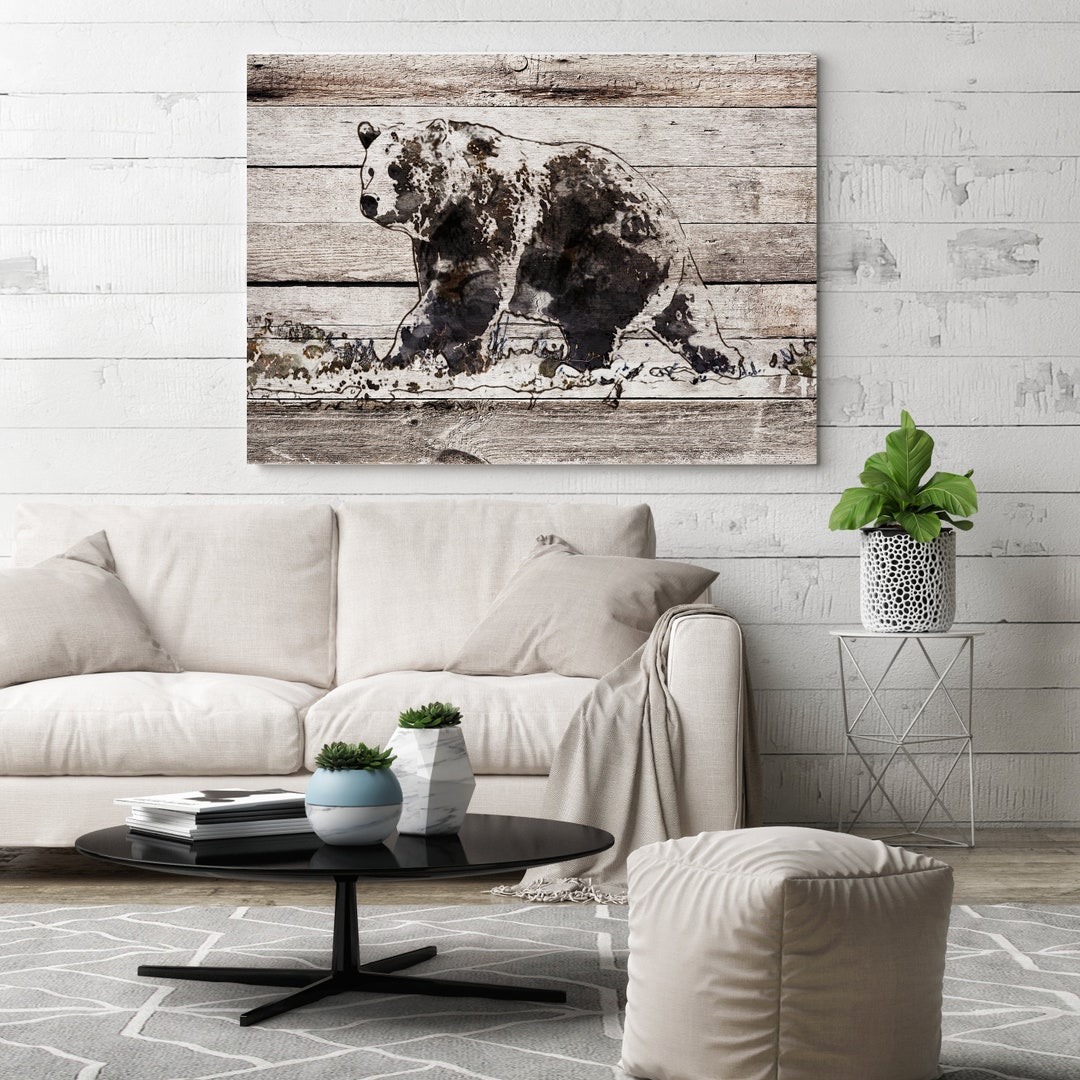 Black Bear. Bear Art Large Canvas Bear Art Black Brown - Etsy