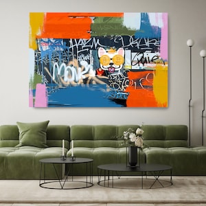 Street Art Project Green Street Art Graffiti Art Print Graffiti on canvas Street Art Painting Print Canvas Graffiti Canvas Art Print Bitcoin