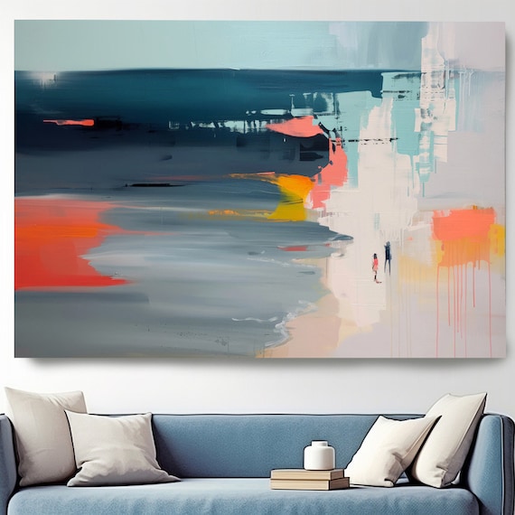 Shoreline Solace-7 / Abstract Beach Canvas Print, Ocean Wall Art, Abstract Beach Canvas Print, Beach Wall Art Living Room Decor, Office Art