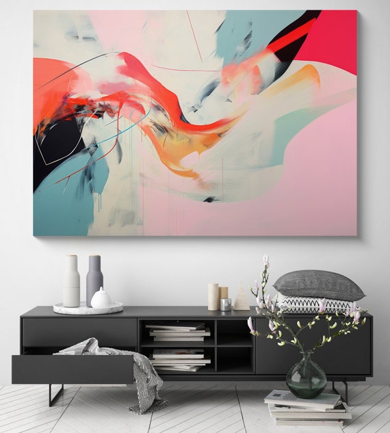 Harmonious Color Fields-43 Abstract Canvas Print  / Abstract Expressive Wall Art, Contemporary Home Decor, Living Room Art, Large Abstract