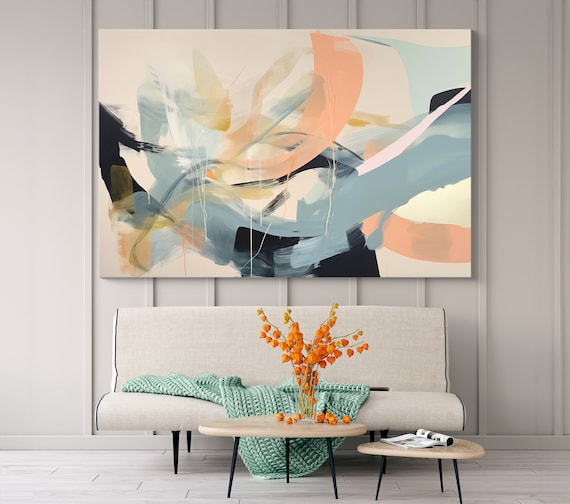Harmonious Color Fields-93 Canvas Print /  Abstract Muted Colors Wall Art / Contemporary Home Decor/ Living Room Art/ Large Canvas Print