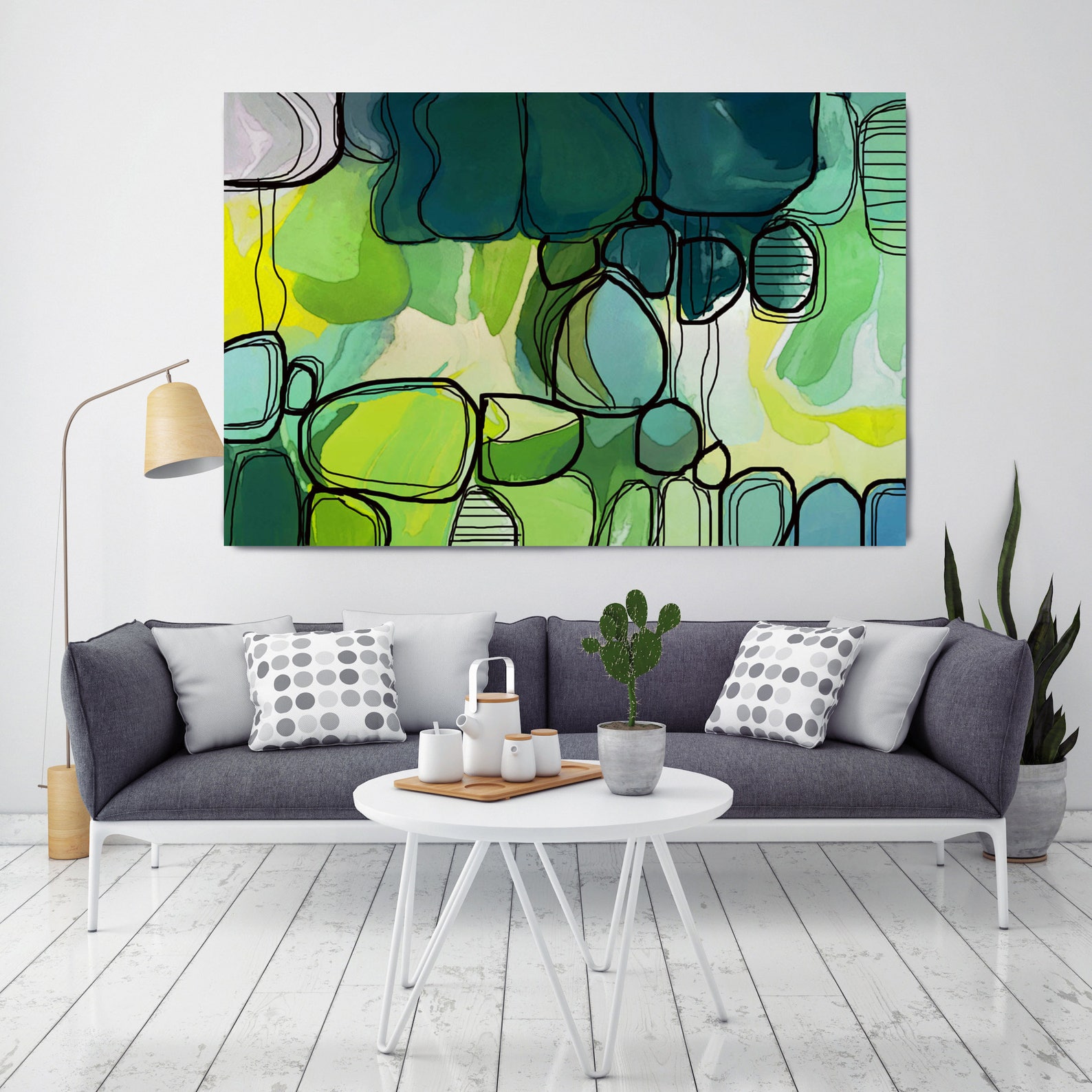 Relaxed Vibe. Green Abstract Art Wall Decor Extra Large - Etsy