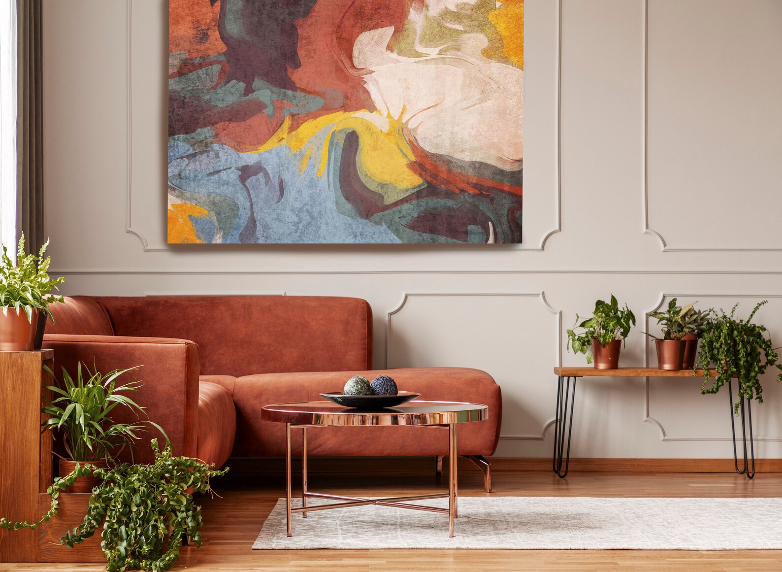 Terracotta Large Abstract Art Abstract Canvas Print Large Etsy