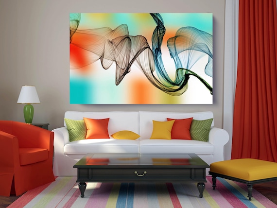 The Invisible World-Movement 4, Abstract New Media Art, Wall Decor, Extra Large Abstract  Canvas Art Print up to 72" by Irena Orlov