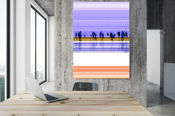 Going To Work, Violet Art for Your Office, Office Wall Art Corporate Office Decor, Extra Large Canvas Art Print up to 72" by  Irena Orlov