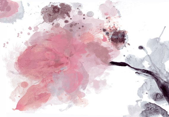 時代を超えたピンク。花の絵画、ピンクの抽象アート、壁の装飾、抽象的