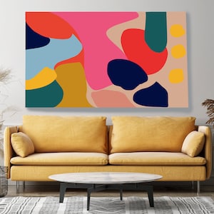Abstrakte Bunte Formen Wandkunst, abstrakte Wandkunst, moderne Wandkunst, Leinwandkunst, Boho Wandkunst, moderne Leinwandkunst