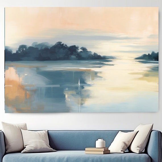 Landscape painting, landscape wall art, landscape art print, rustic landscape Canvas Print, Golden Hour Gaze-8, Nature art, Scenic Art