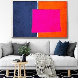 Mid Century Modern Abstrakte Wandkunst | Geometrische Leinwand | Organische Formen Wanddekor | Mid Century Modern Dekor | Geometrische Formen Kunst