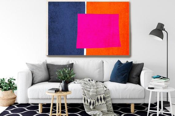 Mid Century Modern Abstract Wall Art | Geometric Canvas Print | Organic Shapes Wall Decor | Mid Century Modern Decor | Geometric Shapes Art