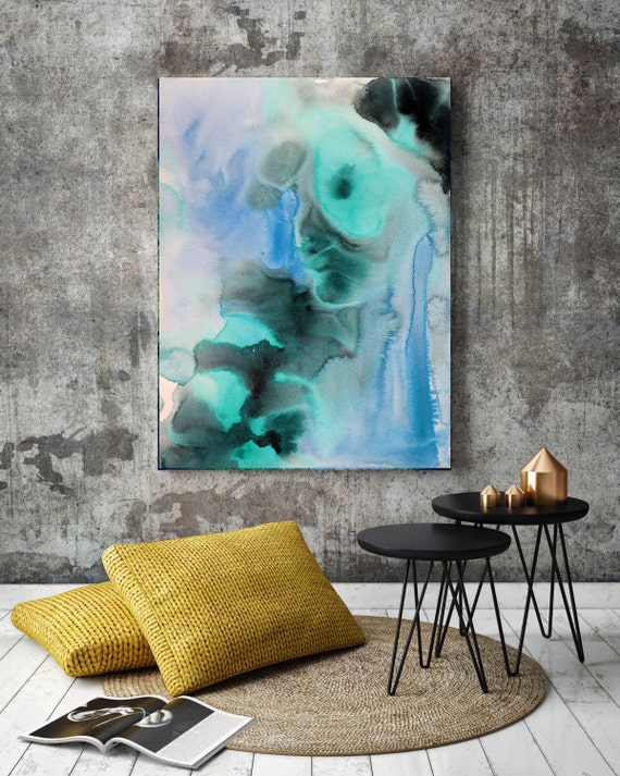 Watercolor Symphony 13-2. Watercolor Abstract, Modern Wall Decor, Extra Large Abstract Colorful Canvas Art Print up to 72" by Irena Orlov