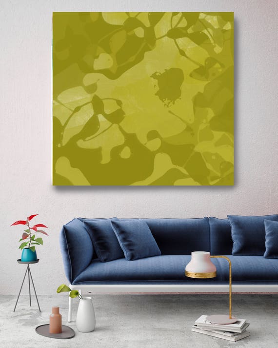 Green Abstract 719. Abstract Paintings Art, Wall Decor, Extra Large Abstract Green Contemporary Canvas Art Print up to 48" by Irena Orlov