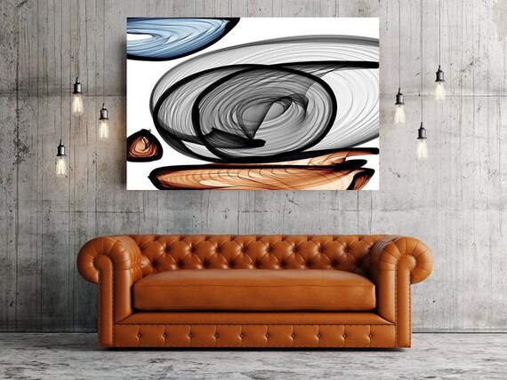 Black Pale Canvas Wall Art Print | Industrial Canvas Wall Art | Master Bedroom Art Print | Abstract Wall Art | Modern Canvas Print Art