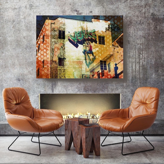 Must-see in Venice. Extra Large Architectural Cityscape Canvas Art Print. Rustic Brown URBAN Canvas Art Print up to 72" by Irena Orlov